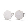 925 Sterling Silver Flat Pad  Stud Earring Findings STER-K167-045F-S-1