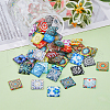 DICOSMETIC Mosaic Printed Glass Cabochons GGLA-DC0001-03B-4