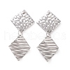 304 Stainless Steel Double Rhombus Dangle Stud Earrings for Women EJEW-G328-17-2