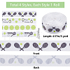   4 Rolls 4 Colors Sport Ball Print Grosgrain Ribbon OCOR-PH0004-07C-2