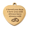 Valentine's Day PVD Vacuum Plating 201 Stainless Steel Pendants STAS-L079-24G-03-1