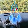 Iron Woven Net/Web with Feather Pendant Decorations PW24072204441-1
