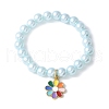 ABS Plastic Imitation Pearl Beads Stretch Bracelets BJEW-JB11584-03-3