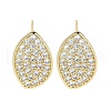 Brass Micro Pave Clear Cubic Zirconia Studs Earring for Women EJEW-S217-G22-1