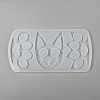 Cat & Paw Shape Self Defense Keychain Silicone Molds X-DIY-P006-30-2