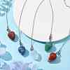 Natural & Synthetic Mixed Gemstone Pointed Dowsing Pendulums PALLOY-JF02609-01-2