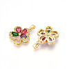 Brass Micro Pave Cubic Zirconia Pendants KK-N257-34G-2