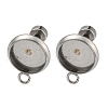 201 Stainless Steel Stud Earrings Findings STAS-K279-01B-P-2