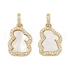 Brass Micro Pave Cubic Zirconia Pendants KK-U058-20G-1