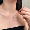 Rainbow 925 Sterling Silver Micro Pave Cubic Zirconia Pendant Necklaces for Women NJEW-F338-06P-4