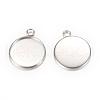 304 Stainless Steel Pendant Cabochon Settings STAS-T004-06-1
