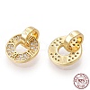925 Sterling Silver Micro Pave Cubic Zirconia Charms STER-T004-25G-4