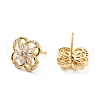 Clear Cubic Zirconia Flower Stud Earrings KK-D080-23G-2