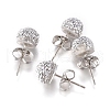 Rhinestone Ball Stud Earrings EJEW-F063-B01-3