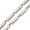 201 Stainless Steel Rectangle Bar Link Chain Necklace NJEW-Q336-05B-P-5