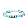 5Pcs 5 Style Handmade Polymer Clay Heishi Beads Stretch Bracelets Set BJEW-JB07513-7