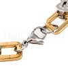 201 Stainless Steel Oval & Rectangle Link Chain Bracelets BJEW-B078-125GP-3