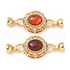 Brass Micro Pave Clear Cubic Zirconia Fold Over Clasps KK-U059-38G-1