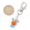 Mushroom Angel Glass Pearl & Lampwork Pendant Decorations HJEW-MZ00233-02-3