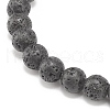 Natural Lava Rock & Alloy Beaded Stretch Bracelet BJEW-JB08309-6