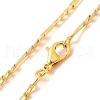 2mm Rack Plating Brass Figaro Chain Necklaces for Women Men MAK-L044-34G-2