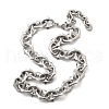 304 Stainless Steel Spiked Oval Link Chain Necklaces for Women Men NJEW-A043-01P-4