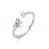 925 Sterling Silver Open Cuff Rings for Women RJEW-R008-03S-01-5