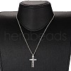 304 Stainless Steel Rolo Chain Cross Pendant Necklaces NJEW-JN01287-6