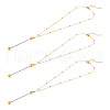 4Pcs Brass Round Ball Cable Chain Necklace Making NJEW-TAC0019-11