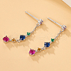 Anti-Tarnish Rhodium Plated 925 Sterling Silver Stud Earrings QX1929-2-2