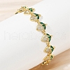Brass Micro Pave Cubic Zirconia Link Bracelets for Women BJEW-Z126-05G-01-1