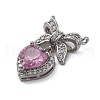 Brass Micro Pave Cubic Zirconia Pendants KK-V009-24P-2