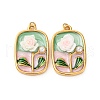 304 Stainless Steel Enamel Pendants STAS-U061-45G-1