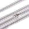 304 Stainless Steel Curb Chain Necklaces NJEW-E143-02P-2