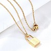 304 Stainless Steel Rolo Chain Pendant Necklaces NJEW-S444-01G-14-1