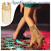 Brass Rhinestone Anklets AJEW-WH0542-75G-6