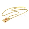 Poker 201 Stainless Steel Pendant Necklaces NJEW-F320-03G-01-2