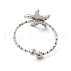 Non-Tarnish 304 Stainless Steel Starfish Open Cuff Rings for Women RJEW-H136-06P-3