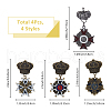 SUPERFINDINGS 4Pcs 4 Styles Enamel Brooch Pins JEWB-FH0001-55A-2