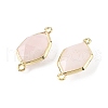 Natural Rose Quartz Faceted Connector Charms G-H323-05G-04-2