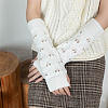 Warm Knitted Acrylic Fiber Heart Half Sleeve Gloves PW-WGC2DC6-03-3