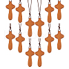Wood Cross Pendant Decorations WOOD-WH0034-55A-1