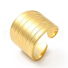 Ion Plating(IP) 304 Stainless Steel Textured Wide Open Cuff Ring for Women RJEW-E070-01G-1