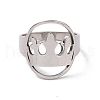 201 Stainless Steel Oval with Crown Finger Ring RJEW-J051-42P-2