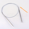 Steel Wire Stainless Steel Circular Knitting Needles and Random Color Plastic Tapestry Needles TOOL-R042-800x4.5mm-1