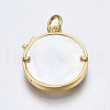 Brass Micro Pave Clear Cubic Zirconia Pendants ZIRC-S067-033G-NR-2