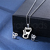 304 Stainless Steel Pendant Necklace & Stud Earring FS-WGC30A7-16-1