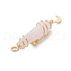 3Pcs 3 Styles Natural Rose Quartz Pointed Copper Wire Wrapped Faceted Bullet Big Pendants PALLOY-JF03572-05-5