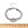 304 Stainless Steel Snake Chain Bracelets for Women BJEW-G744-01P-3