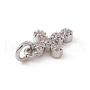 Brass Micro Pave Clear Cubic Zirconia Charms ZIRC-F132-63P-3